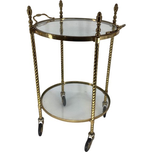 Vintage brass drinks trolley - vintage,