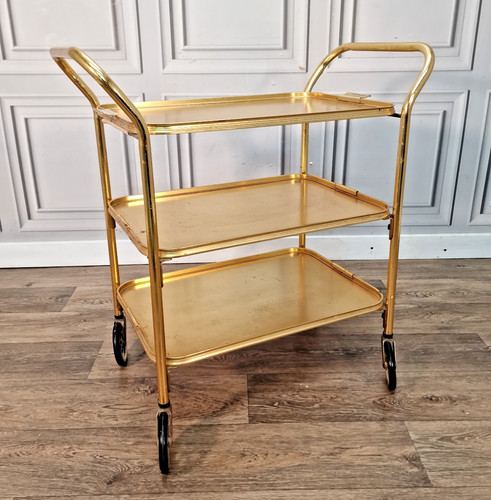 Vintage gold drinks trolley - vintage,
