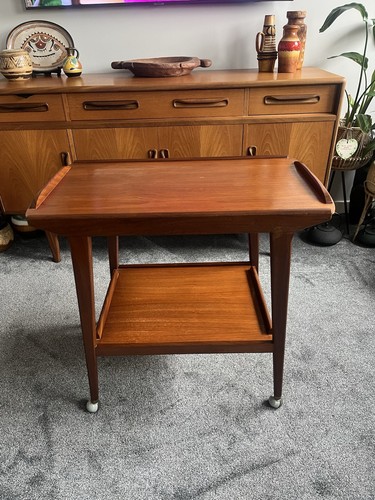 Vintage teak table tea trolley - tea,