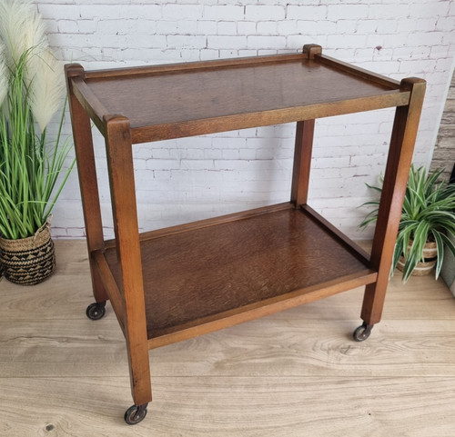 Vintage wooden tea trolley - tea,