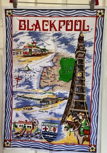 Vintage blackpool tea towel - vintage,