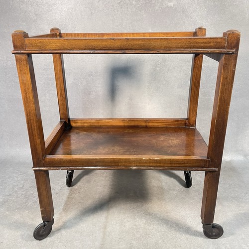 Vintage oak tea trolley drinks - oak,
