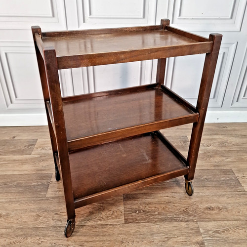 Vintage wooden tea - wooden, trolley